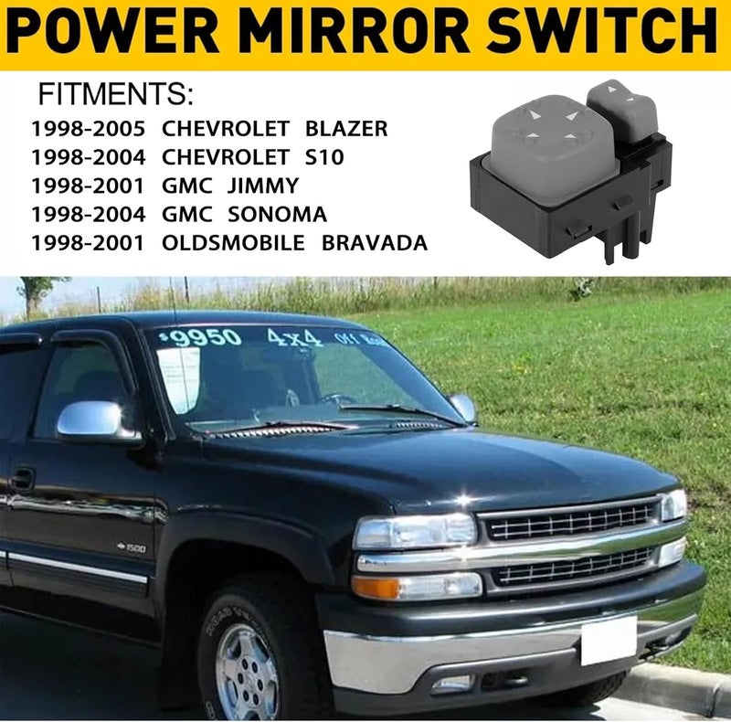 Fabelhpart 901-126 Power Mirror Control Switch Compatible with Chevy Blazer S10 1998-2005 Compatible with GMC Jimmy Sonoma 1998-2004 Compatible with Oldsmobile Bravada 1998-2001 Replaces# 19259976 - Image 5